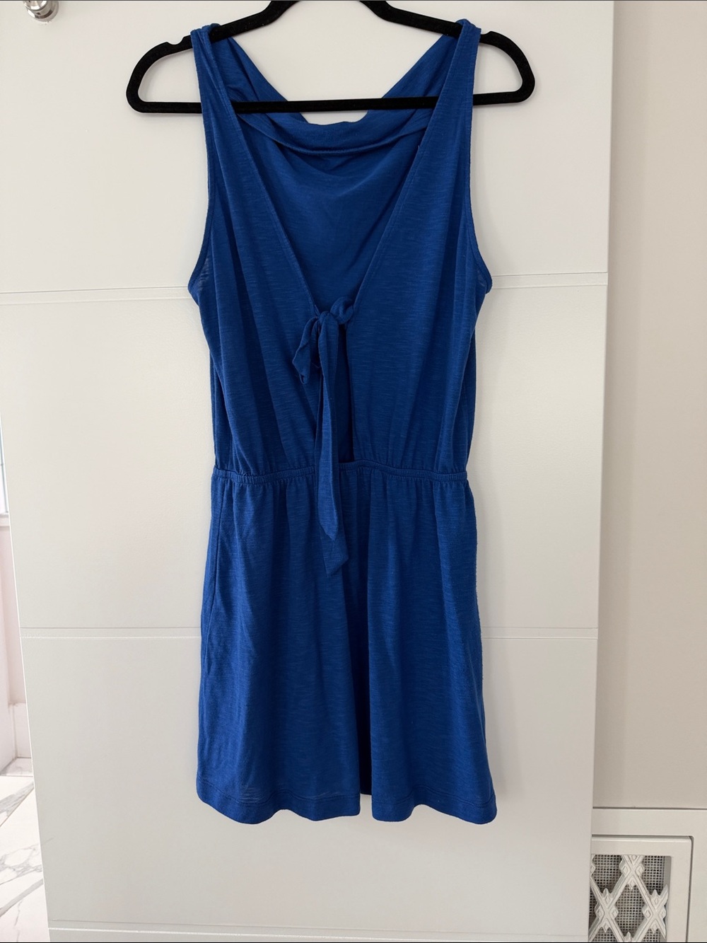 BECCA Royal Blue Tie-Back Swim Coverup Romper